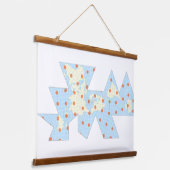 Dymaxion-Projektion mit Tissot-Indikator Wandteppich Mit Holzrahmen (Gewinkelt)