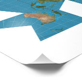 Dymaxion Weltkarte oder Fuller-Weltkarte Fotodruck (Ecke)