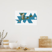 Dymaxion Weltkarte oder Fuller-Weltkarte Poster (Küche)