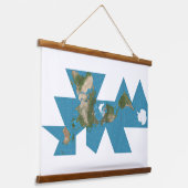 Dymaxion Weltkarte oder Fuller-Weltkarte Wandteppich Mit Holzrahmen (Gewinkelt)