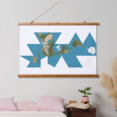 Dymaxion Weltkarte oder Fuller-Weltkarte Wandteppich Mit Holzrahmen (Schlafzimmer)