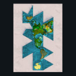 Dymaxion-Weltkarte Poster<br><div class="desc">Dymaxion Weltkarte Vollprojektion</div>