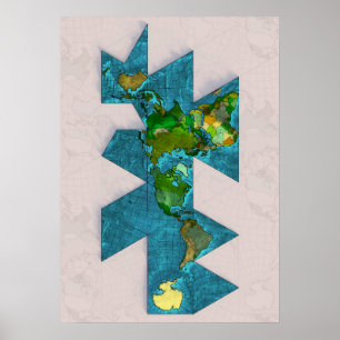 Dymaxion-Weltkarte Poster
