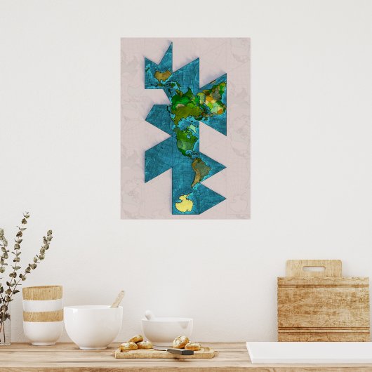 Dymaxion-Weltkarte Poster (Küche)