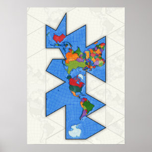 Dymaxion Weltkarte Poster