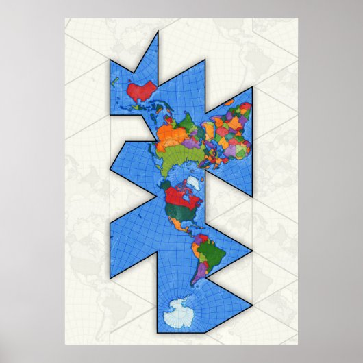 Dymaxion Weltkarte Poster (Vorne)
