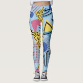 Dynamic 80er Memphis Ästhetik Leggings (Vorderseite)