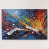 Dynamic Abstract Explosion Colorful Oil Painting Puzzle (Horizontal)