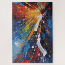 Dynamic Abstract Explosion Colorful Oil Painting Puzzle