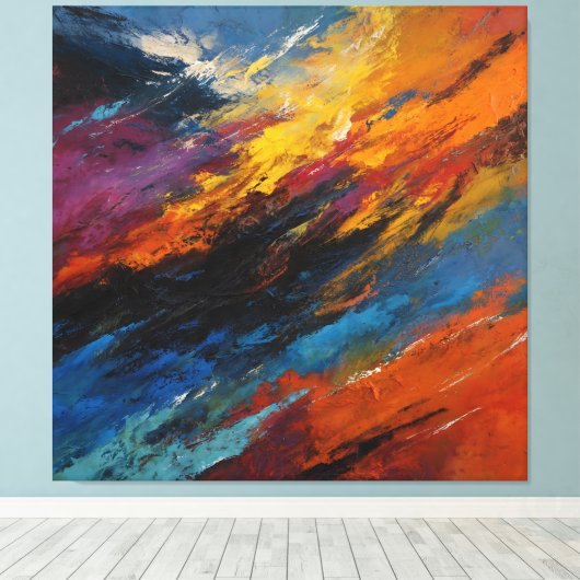  Dynamic Abstract Expressionism Vibrant Colors Wal Leinwanddruck (Insitu (Holzboden))