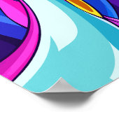 Dynamic Abstract Flow of Colorful Curves Poster (Ecke)