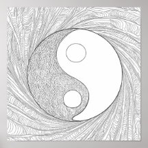Dynamic Abstract Line Art: Flowing Energy Yin Yang