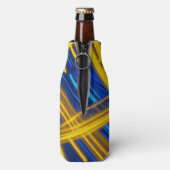 Dynamic Abstract Neon Light Speed Chaotic Tech Flaschenkühler (Flasche Rückseite)