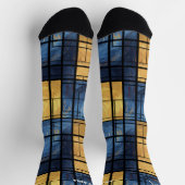 Dynamic Abstract Socks in Blue, Yellow, and Red Socken (Oben)