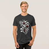 Dynamic Abstrakt Red Surrealist Art Tri-Blend Shirt (Vorderseite voll)