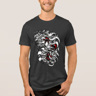 Dynamic Abstrakt Red Surrealist Art Tri-Blend Shirt