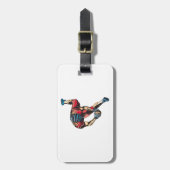 Dynamic American Football Player Touchdown Gepäckanhänger (Vorderseite vertikal)