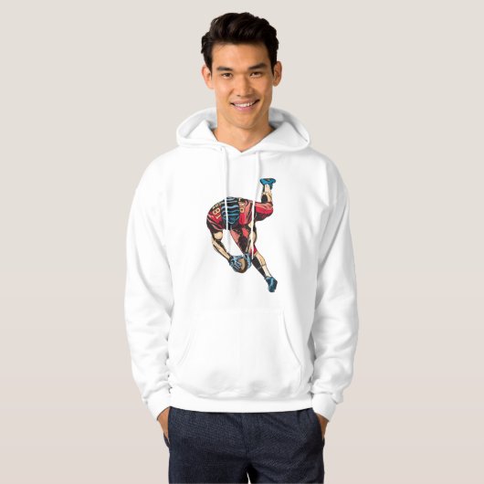 Dynamic American Football Player Touchdown Hoodie (Vorne ganz)