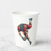 Dynamic American Football Player Touchdown Pappbecher (Vorderseite)