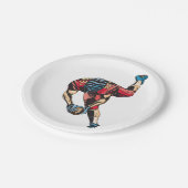 Dynamic American Football Player Touchdown Pappteller (Schrägansicht)