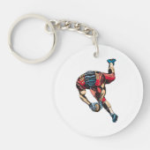 Dynamic American Football Player Touchdown Schlüsselanhänger (Vorderseite)