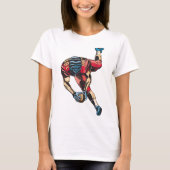 Dynamic American Football Player Touchdown T-Shirt (Vorderseite)