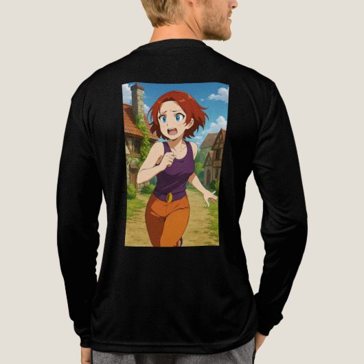 Dynamic Anime Action & Adventure Tri-Blend Shirt (Rückseite)