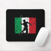 Dynamic Badminton Player - Italienischer Flag Mousepad (Mit Mouse)