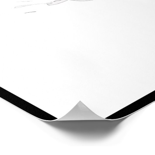 Dynamic Black and White Horse Poster (Ecke)