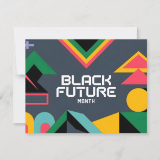 Dynamic Black Future Month Abstrakt Geometric Des Feiertagskarte