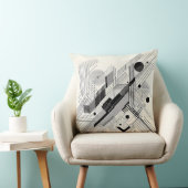 Dynamic Black & White Geometry Kissen (Stuhl )