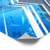 Dynamic Blue Abstrakt Geometric Streams Design Poster (Ecke)