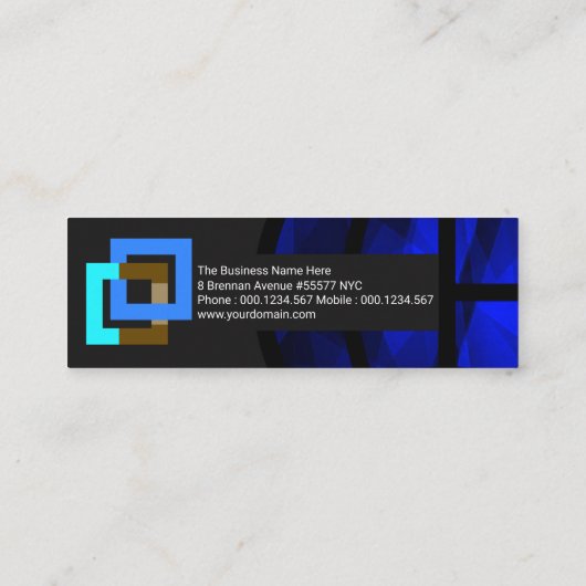 Dynamic Blue Polygon Global Logistics Manager Mini Visitenkarte (Rückseite)