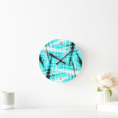 Dynamic blue streaked background runde wanduhr (Zuhause)