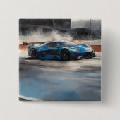 Dynamic Blue Urban Race Scene Button (Vorderseite)