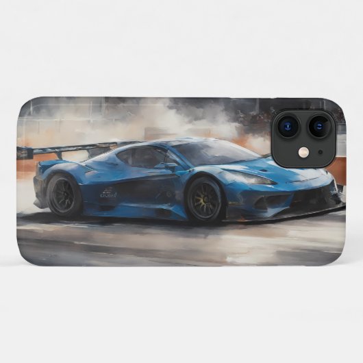 Dynamic Blue Urban Race Scene Case-Mate iPhone Hülle (Rückseite (Horizontal))