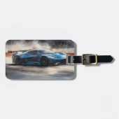 Dynamic Blue Urban Race Scene Gepäckanhänger (Vorderseite horizontal)