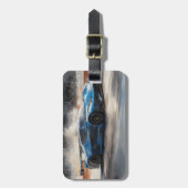 Dynamic Blue Urban Race Scene Gepäckanhänger (Vorderseite vertikal)