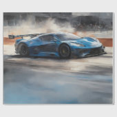 Dynamic Blue Urban Race Scene Geschenkpapier (Flach)