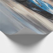 Dynamic Blue Urban Race Scene Geschenkpapier (Ecke)