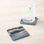 Dynamic Blue Urban Race Scene Getränkeuntersetzer (Rechte Seite)