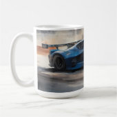 Dynamic Blue Urban Race Scene Kaffeetasse (Links)