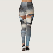 Dynamic Blue Urban Race Scene Leggings (Rückseite)