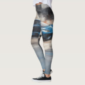 Dynamic Blue Urban Race Scene Leggings (Links)