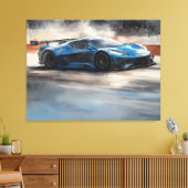 Dynamic Blue Urban Race Scene Leinwanddruck (Insitu (Wohnzimmer))