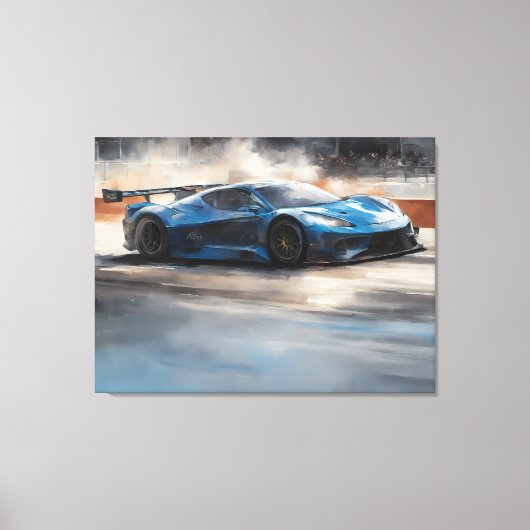 Dynamic Blue Urban Race Scene Leinwanddruck (Vorderseite)