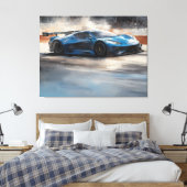 Dynamic Blue Urban Race Scene Leinwanddruck (Insitu (Schlafzimmer))
