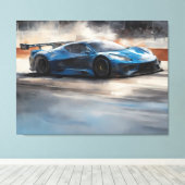 Dynamic Blue Urban Race Scene Leinwanddruck (Insitu (Holzboden))