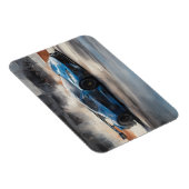 Dynamic Blue Urban Race Scene Magnet (Rechte Seite)