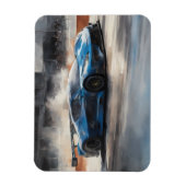Dynamic Blue Urban Race Scene Magnet (Vertikal)